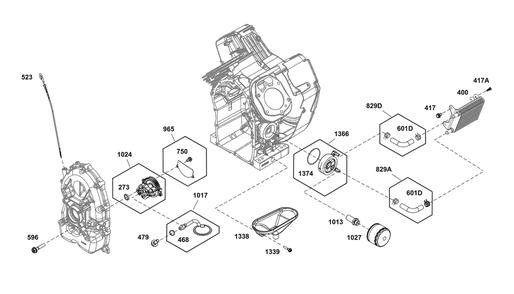 Lubrication Group Diagram and Parts List for 61G277-0034-J1  Briggs and Stratton Engine